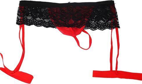 Evankin Mens Sexy Lace Thong Breathable Mesh Underwear See Through Leggings Bulge Pouch T-Back in Kuwait