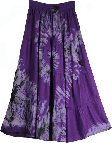 ATM Maxi Tiered Long Skirt Bohemian Elastic Waist Tie Dye Handmade Plus Size in Saudi Arabia