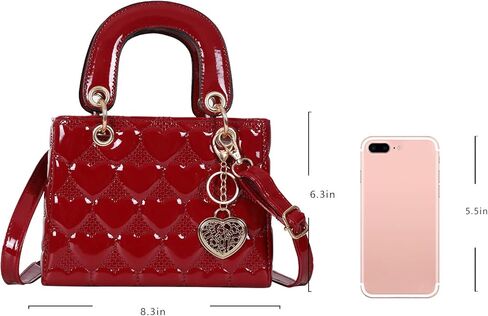 Qiayime المحافظ وحقائب اليد للنساء لامعة براءات الاختراع السيدات بولي Leather الجلود قمة الموضة مقبض حقيبة الكتف Crossbody حقائب اليد in Kuwait