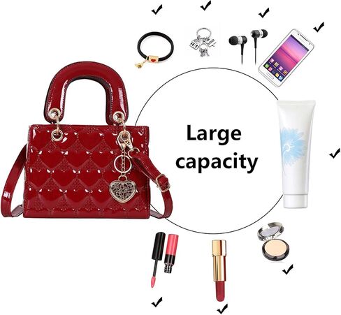 Qiayime المحافظ وحقائب اليد للنساء لامعة براءات الاختراع السيدات بولي Leather الجلود قمة الموضة مقبض حقيبة الكتف Crossbody حقائب اليد in Kuwait