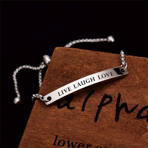 Kisseason Inspirational Mantra Bracelet for Women Girl Jewelry Adjustable Chain Friendship Bangle Bracelet in Saudi Arabia