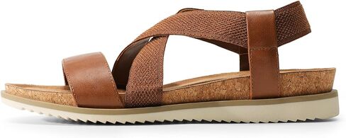 DREAM PAIRS Women's Comfortable Low Wedge Sandals, Open Toe Slip On Strappy Flat Sandals with Elastic Ankle Strap in Saudi Arabia