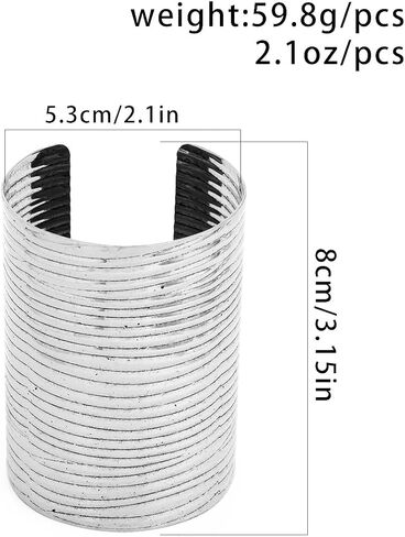 COLORFUL BLING Vintage Irregular Gold Cuff Bracelets for Women Chunky Wide Bracelets Statement Twisted Hammered Wrist Cuffs for Women Gifts in Saudi Arabia