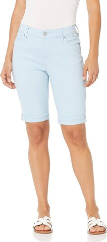 Gloria Vanderbilt Women's Mid Rise Feminine Cut Bermuda Short, Pale Sky, 6 Petite Regular in Kuwait