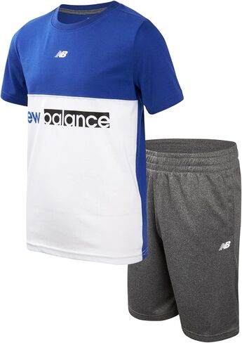 New Balance Boys' Active Shorts Set - 2 Piece Performance T-Shirt and Gym Shorts (4-12) in Saudi Arabia