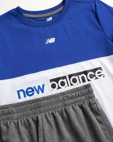 New Balance Boys' Active Shorts Set - 2 Piece Performance T-Shirt and Gym Shorts (4-12) in Saudi Arabia