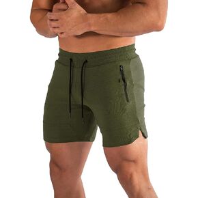 شورت PIDOGYM للرجال للتمارين الرياضية مقاس 5 بوصات، سروال قصير للركض مناسب لتدريب كمال الأجسام والجري مع جيوب بسحاب