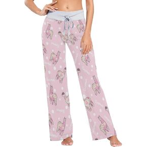 XUWU Women Pajama Pants Sleepwear Comfy Casual Palazzo Lounge Pants Wide Leg