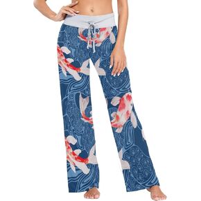 XUWU سراويل بيجامة نسائية ملابس نوم مريحة كاجوال Palazzo Lounge Pants واسعة الساق in Kuwait