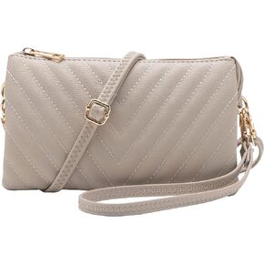 B BRENTANO Vegan Leather Multi-Pocket Crossbody Purse/Clutch with Card Slots, Removable Wristlet & Adjustable Shoulder Strap in Saudi Arabia