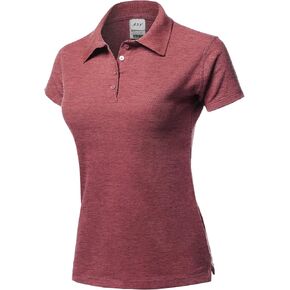 A2Y Women's Basic Casual Essentials 4-Button Junior-Fit PK Cotton Pique Polo Shirt