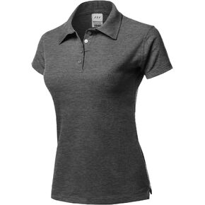 A2Y Women's Basic Casual Essentials 4-Button Junior-Fit PK Cotton Pique Polo Shirt