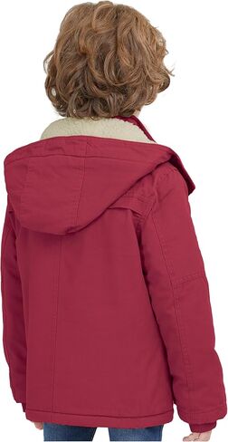 WenVen Boy's Winter Thicken Cotton Coat Heavy Sherpa Lined Hooded Parka Jacket in Kuwait