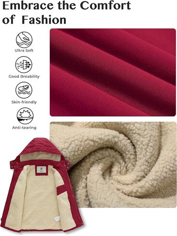 WenVen Boy's Winter Thicken Cotton Coat Heavy Sherpa Lined Hooded Parka Jacket in Kuwait