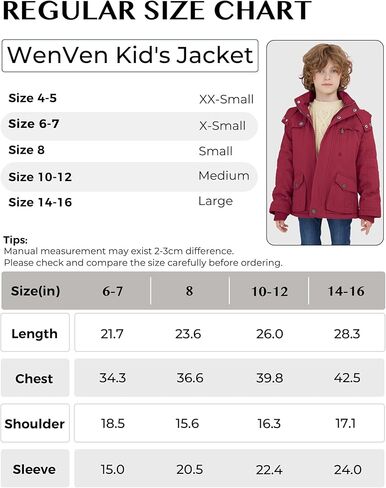 WenVen Boy's Winter Thicken Cotton Coat Heavy Sherpa Lined Hooded Parka Jacket in Kuwait