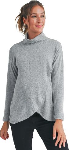 Womens Nursing Sweater Front Wrap Turtleneck Maternity Top in Saudi Arabia