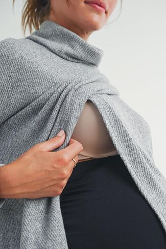 Womens Nursing Sweater Front Wrap Turtleneck Maternity Top in Saudi Arabia