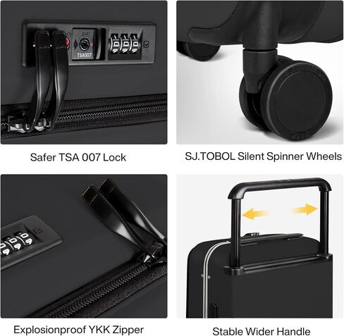 Luggage Hard Shell Suitcases Airline Approved Carry on Luggage 22x14x9 TSA Approved Luggage 20 Inch Front Opening Pocket Wide Handle Suitcase with Wheels Travel Luggage, Green in Kuwait