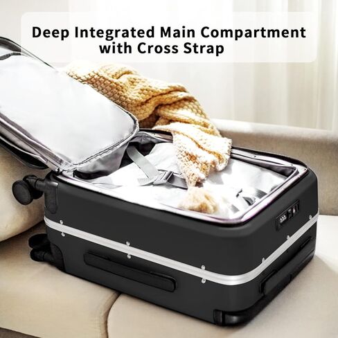 Luggage Hard Shell Suitcases Airline Approved Carry on Luggage 22x14x9 TSA Approved Luggage 20 Inch Front Opening Pocket Wide Handle Suitcase with Wheels Travel Luggage, Green in Kuwait