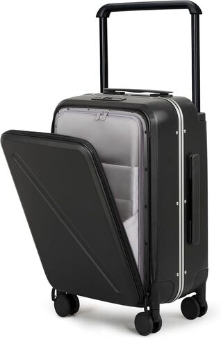 Luggage Hard Shell Suitcases Airline Approved Carry on Luggage 22x14x9 TSA Approved Luggage 20 Inch Front Opening Pocket Wide Handle Suitcase with Wheels Travel Luggage, Green in Kuwait