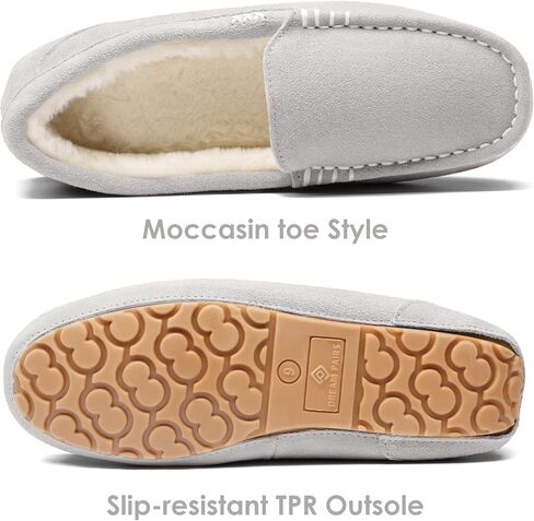 DREAM PAIRS Women's Fuzzy House Slippers Cozy Faux Fur Micro Suede Moccasins Slip on Loafer Shoes for Indoor and Outdoor in Saudi Arabia