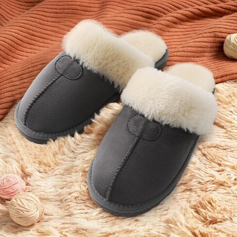DREAM PAIRS شبشب منزل نسائي داخلي غامض رقيق فروي مريح غرفة نوم المنزل مريح شتاء لطيف دافئ أحذية خارجية in Kuwait