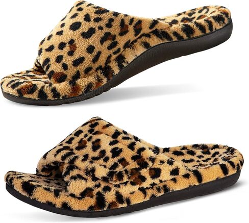 Women's Orthotic Arch Support Slippers Fuzzy Adjustable Orthopedic Slippers for Plantar Fasciitis Furry Slide for Ladies in Saudi Arabia