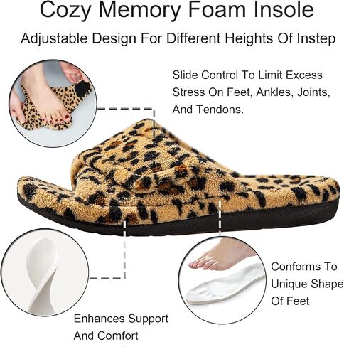 Women's Orthotic Arch Support Slippers Fuzzy Adjustable Orthopedic Slippers for Plantar Fasciitis Furry Slide for Ladies in Saudi Arabia