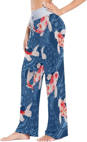 XUWU Women Pajama Pants Sleepwear Comfy Casual Palazzo Lounge Pants Wide Leg in Kuwait