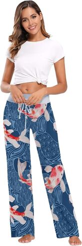 XUWU Women Pajama Pants Sleepwear Comfy Casual Palazzo Lounge Pants Wide Leg in Kuwait