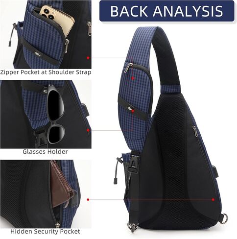 TurnWay Water-Proof Sling bag/Crossbody Backpack/Shoulder Bag with USB Charging Port for Travel, Hiking, Cycling, Camping in Kuwait