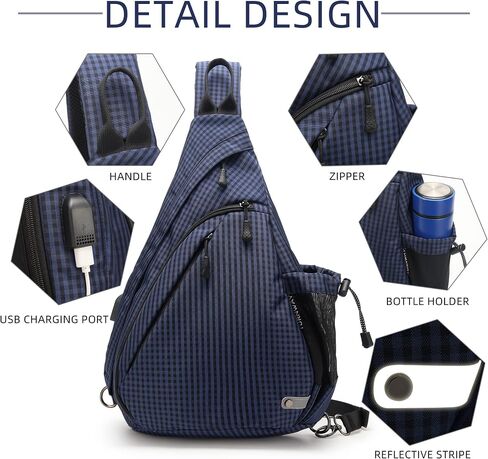 TurnWay Water-Proof Sling bag/Crossbody Backpack/Shoulder Bag with USB Charging Port for Travel, Hiking, Cycling, Camping in Kuwait