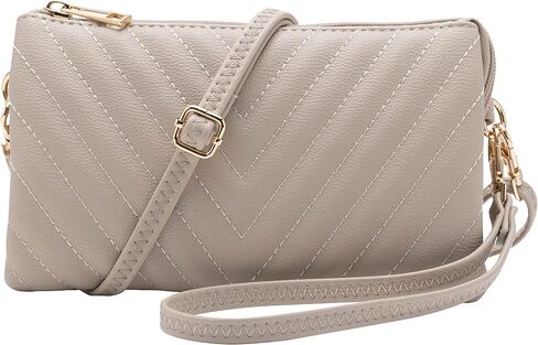 B BRENTANO Vegan Leather Multi-Pocket Crossbody Purse/Clutch with Card Slots, Removable Wristlet & Adjustable Shoulder Strap in Kuwait