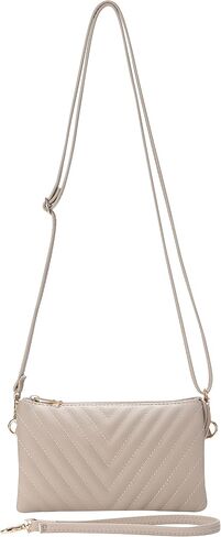 B BRENTANO Vegan Leather Multi-Pocket Crossbody Purse/Clutch with Card Slots, Removable Wristlet & Adjustable Shoulder Strap in Kuwait