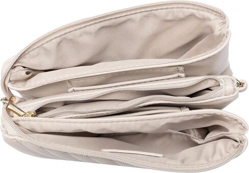 B BRENTANO Vegan Leather Multi-Pocket Crossbody Purse/Clutch with Card Slots, Removable Wristlet & Adjustable Shoulder Strap in Kuwait