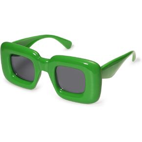 VANLINKER Cute Square Inflated Sunglasses for Women Men Trendy Chunky Glasses Retro Thick Frame Funny Mask Shades VL9733