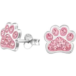KIWI DAISY Hypoallergenic Sterling Silver Paw Print TINY Stud Earrings, Multiple Piercings, for Cartilage, Helix, 2nd Ear Piercing (Nickel Free)