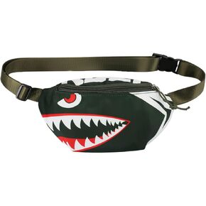 Toddler Boys Girls Cute Cartoon Shark Mini Fanny Pack Kids Sports Running Purse Waist Pack Belt Bum Bag