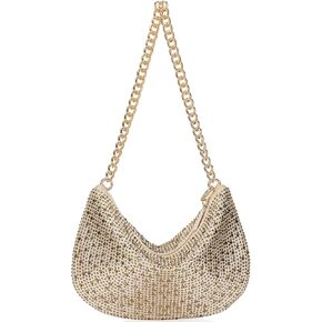 DEXMAY Rhinestone Purse Crystal Women Shoulder Bag Party Evening Clutch Handbag