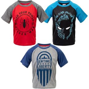 Marvel Avengers Spider-Man Hulk 3 Pack Athletic T-Shirt