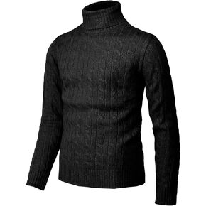 H2H Mens Slim Fit Turtleneck Pullover Sweaters Basic Tops Knitted Thermal in Kuwait