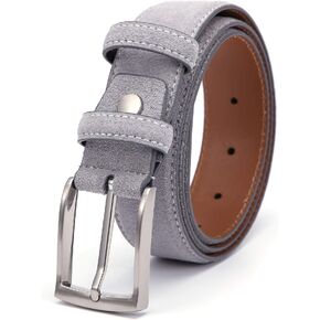 Ground Mind Thick Suede Leather Belt for Men Casual Dress Belts