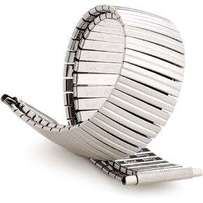 Speidel Men’s Twist-O-Flex Stainless Steel Stretch Watch Band,Gold or Silver Tone Strap in 16-22mm with Straight End or Curved End No Clasp