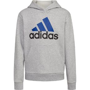 adidas Boys' Long Sleeve Fleece Pullover Hoodie, Medium Grey Heather (New)