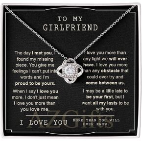 AZGifts To My Girlfriend Love Knot Necklace Jewelry For Girlfriend Gift For Girlfriend On Birthday Anniversary With Message Card Gift And Box For Mom, To My Boyfriend Mom, My Girlfriend Mom in Saudi Arabia