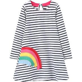 Haydendear Girls Dresses Casual Spring Fall Winter Cotton Long Sleeves Tshirt Dress Clothes in Saudi Arabia