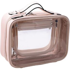 traveling toiletry Case large clear cosmetics case makeup bag (Beige, Small) in Kuwait