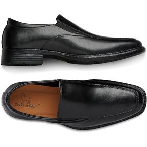Drake & Wolf Mens Loafers Shoes - Mens Dress Shoes - Classic Manmade Microfiber Leather Loafers for Men Casual Dress Shoes - Comfortable Slip On Dress Shoes for Men - Formal Shoes