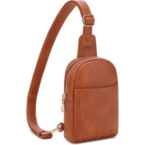 Hvjcez Small sling bag for women crossbody purse Waterproof Leather Fanny Packs for Women Chest Bag with Adjustable Strap