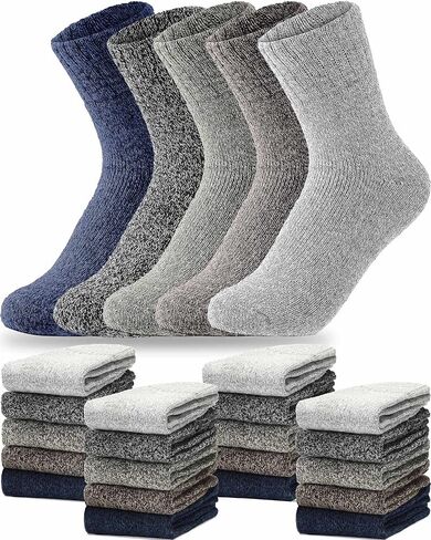 JaGely 20 Pairs Women Knit Wool Socks Bulk Thick Warm Winter Socks Crew Socks Gifts Women Athletic Socks Hiking Socks Soft Casual Socks in Saudi Arabia